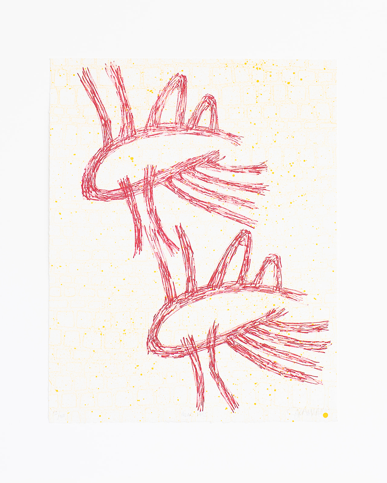 Symmetrical String Prints with Acrylic Paint Inspired by Sarah Marshall 